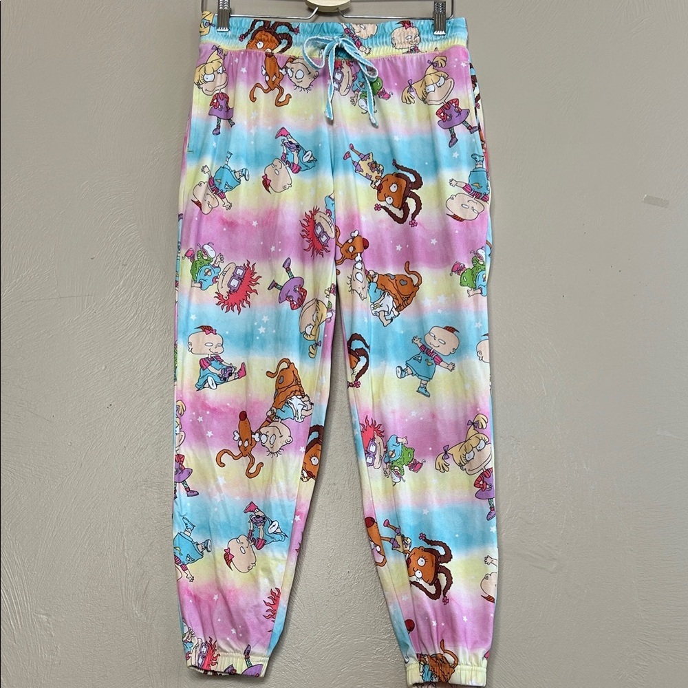 Y2K Cartoon Rugrats Nickelodeon Print Jogger Pajamas Jogger Pants. Size M.